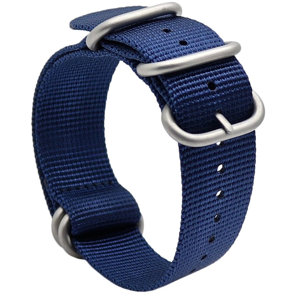 Blue Nato Nylon Watch Band Military Heavy Duty 18mm 22mm